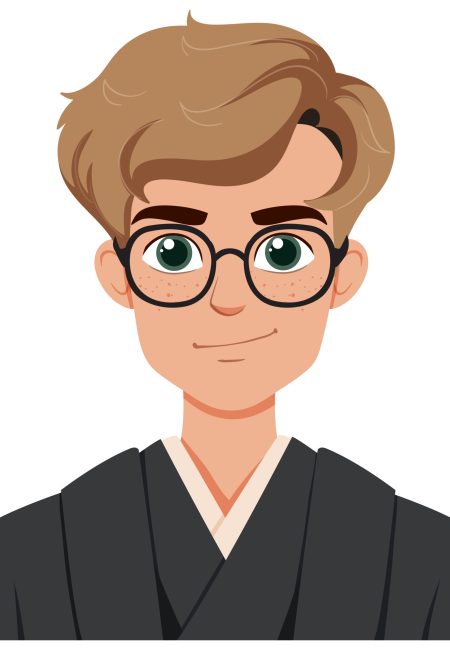 Illustration of a young man with glasses