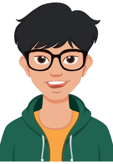 Illustration of a happy young man smiling